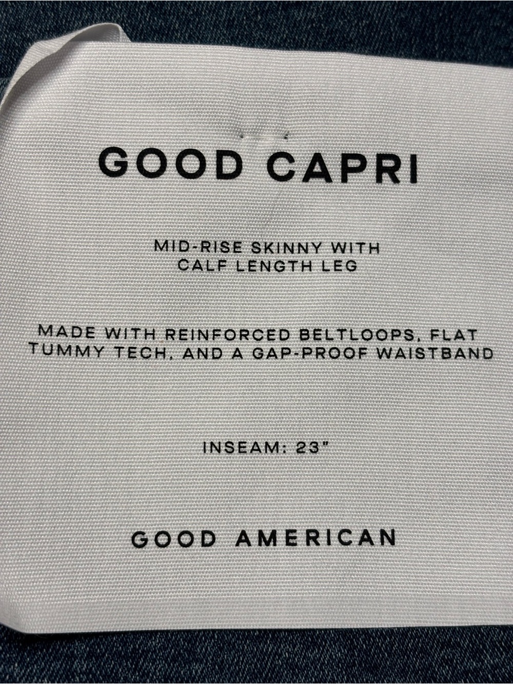 π·οΈ Good American Good Capri Skinny Jeans Mid Rise Crop Split Cuff Blue 4/27 NWT - Picture 3 of 16
